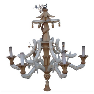 WHIMSICAL MONKEY CHANDELIER WITH BAMBOO DETAIL