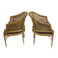 PAIR OF CANED TUB CHAIRS WITH BAMBOO DETAIL