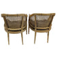 PAIR OF CANED TUB CHAIRS WITH BAMBOO DETAIL