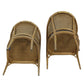 PAIR OF CANED TUB CHAIRS WITH BAMBOO DETAIL