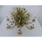 WHEAT SHEAF AND FLORAL TOLE EIGHT LIGHT CHANDELIER