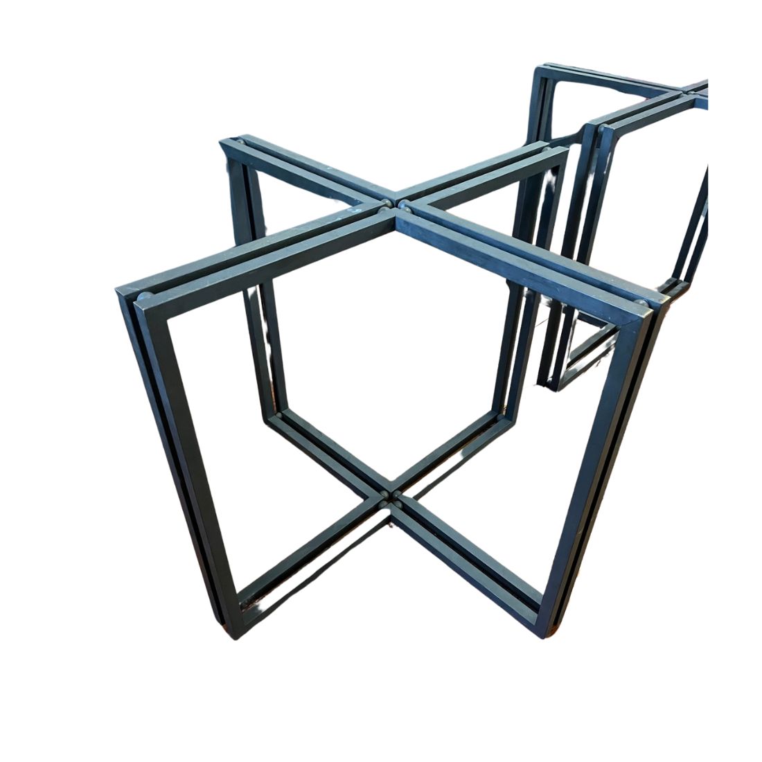 Tindle Raff Base PAIR OF GEOMETRIC BLACK METAL TABLE BASES