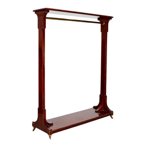 CUSTOM MAHOGANY AND BRASS COAT RACK