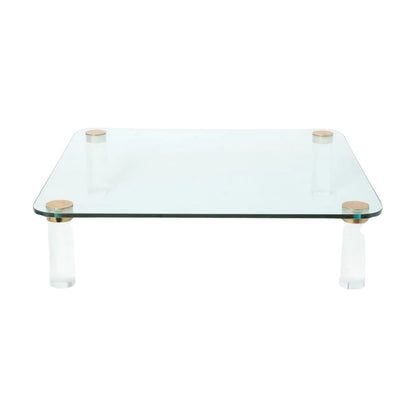 MID CENTURY MODERN GLASS AND LUCITE COFFEE TABLE