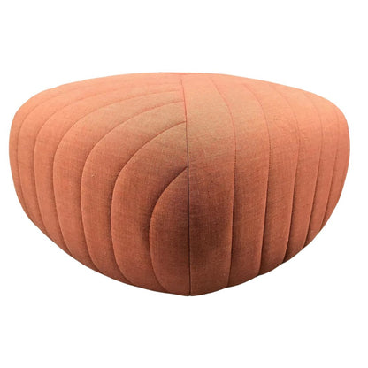 KARL SPRINGER STYLE SOUFFLE POUF OTTOMAN IN ORIGINAL CORAL FABRIC