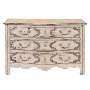 PAINTED THREE DRAWER C. 1940 REGENCY STYLE COMMODE
