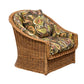 OVERSIZED INDOOR WICKER TUB CHAIR WITH COLORFUL PAISLEY CUSHION