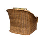 OVERSIZED INDOOR WICKER TUB CHAIR WITH COLORFUL PAISLEY CUSHION