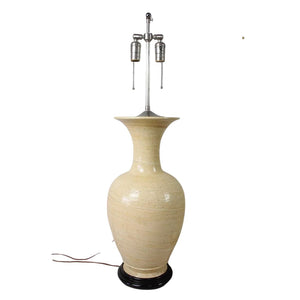 CREAM POTTERY TABLE LAMP, JOHN THOMPSON