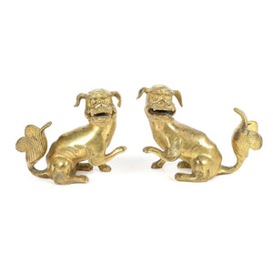 PAIR OF PETITE BRONZE FOO DOGS
