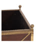 ALMOST PAIR OF JANSEN STYLE PLANTERS WITH BRASS X MOTIF