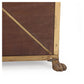ALMOST PAIR OF JANSEN STYLE PLANTERS WITH BRASS X MOTIF