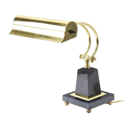 VINTAGE BRASS DESK LAMP ON MARBLE BASE