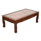 ASIAN COFFEE TABLE WITH INSET CARVED DETAILS