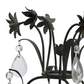PAIR FOLIATE METAL & DROP CRYSTAL SIX LIGHT CANDELABRAS