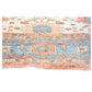 BLUE, CREAM AND CORAL HAND KNOTTED WOOL RUG