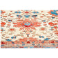 BLUE, CREAM AND CORAL HAND KNOTTED WOOL RUG