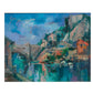 SIGNED AND FRAMED OIL ON CANVAS BRIDGE VIEW