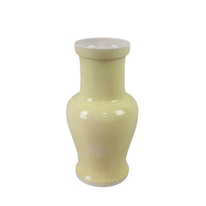 YELLOW GLAZED CERAMIC VASE