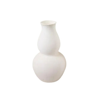 MATTE WHITE DOUBLE GOURD CERAMIC VASE