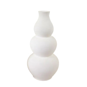 BARTHOLD COPPER MATTE  WHITE TRIPLE GOURD CERAMIC VASE