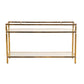 MID CENTURY BRASS AND GLASS BAR OR CONSOLE TABLE