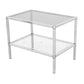 TWO TIER CHROME AND GLASS SIDE TABLE