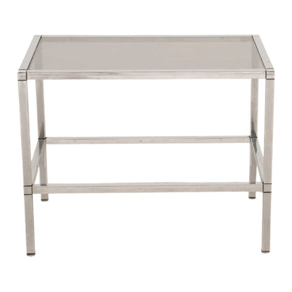 TWO TIER CHROME AND GLASS SIDE TABLE
