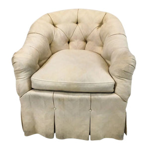 TUFTED AND SKIRTED TUB CHAIR