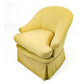 YELLOW UPHOLSTERED SKIRTED TUB CHAIR