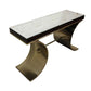 BERNHARDT MODERNIST BRASS CONSOLE WITH MORRORED TOP