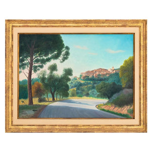 FRAMED OIL ON MASONITE  FRENCH LANDSCAPE
