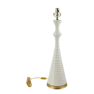 HWANG BISHOP GLOSS FINISH RIBBED WHITE TABLE LAMP
