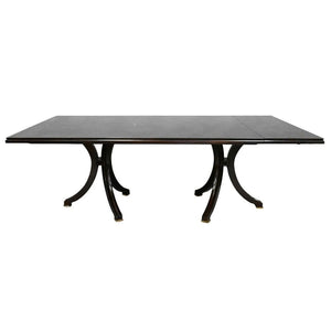 DOUBLE PEDESTAL DINING TABLE WITH TRIPOD FLARED LEGS