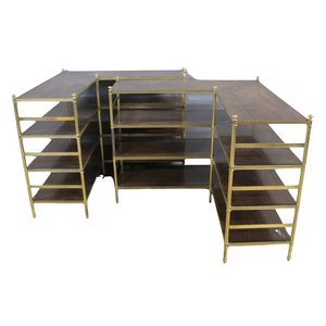 VINTAGE PAIR OF P.E. GUERIN CORNER SHELVES