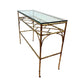 GILT BAMBOO AND GLASS CONSOLE OR SOFA TABLE