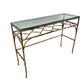GILT BAMBOO AND GLASS CONSOLE OR SOFA TABLE