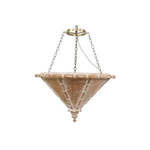 MONUMENTAL OCTAGONAL CERUSED OAK PENDANT BAMBOO DETAIL