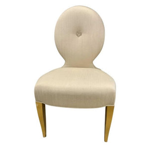 VINTAGE DONGHIA SLIPPER CHAIR WITH GOLD LEGS