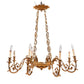LOUIS XVI STYLE GILT METAL EIGHT ARM CHANDELIER