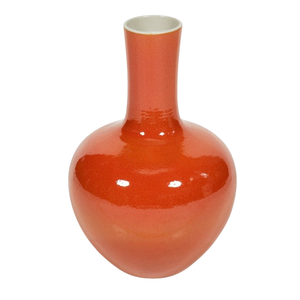 ORANGE MEDIUM GLOBE SHAPED VASE
