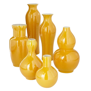 ABSTRACT SHAPED YELLOW VASE