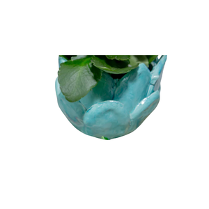 SMALL AQUA ARTICHOKE CACHEPOT