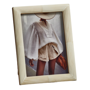 ETCHED WHITE BONE PHOTO FRAME