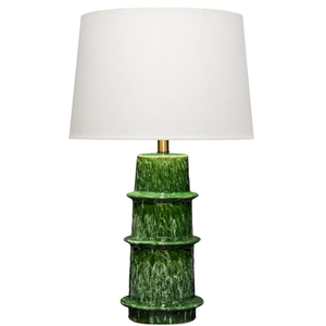 GREEN CERAMIC TEXTURED TABLE LAMP