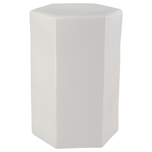 WHITE HEXAGONAL SIDE TABLE