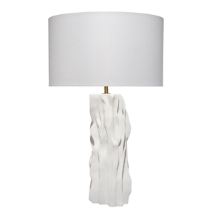 WHITE CARVED ABSTRACT TABLE LAMP