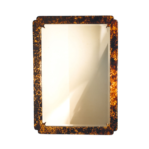 FAUX TORTOISE ON GOLD LEAF MIRROR