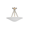 PLASTER WHITE SEMI FLUSH MOUNT - POLISHED NICKEL