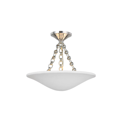 PLASTER WHITE SEMI FLUSH MOUNT